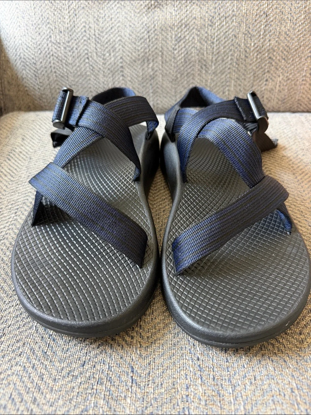 Chaco Men’s Z/Cloud Blue Striped Black Sandals Size: 9